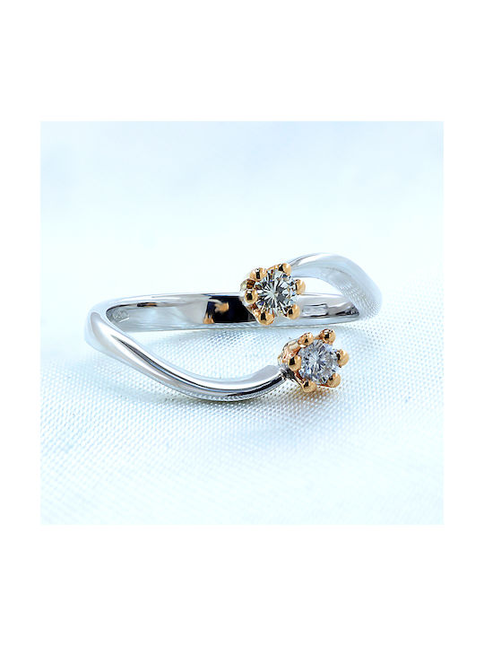 Women's White Gold Ring with Diamond 18K