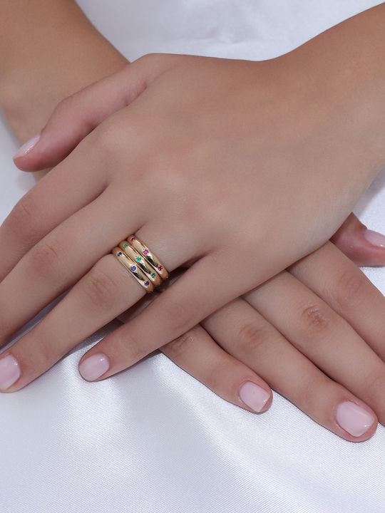 Damen Ring Ehering mit Steinen aus Gold 14K