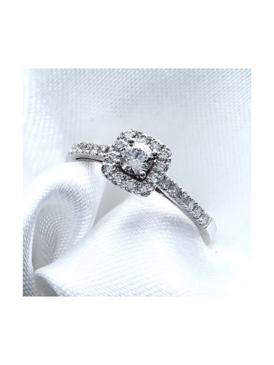 Women's Ring with Diamond from White Gold 18K