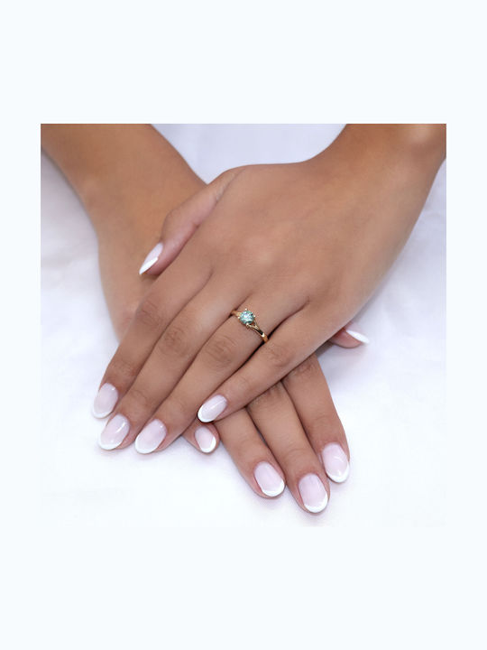 Women's 14K Gold Ring with Moissanite