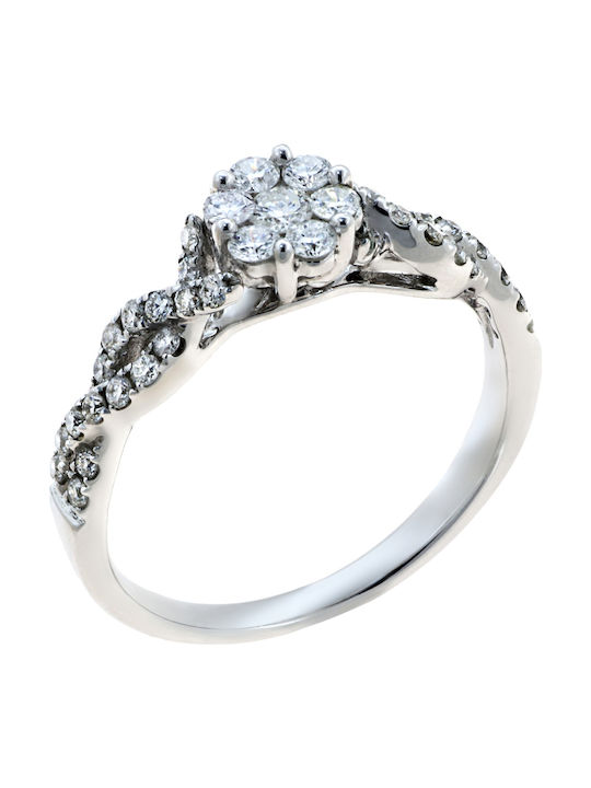 Women's Ring with Diamond from White Gold 18K