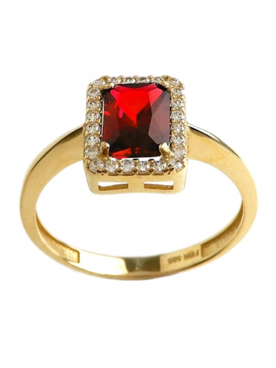 Ring with Zircon made of Gold 14K