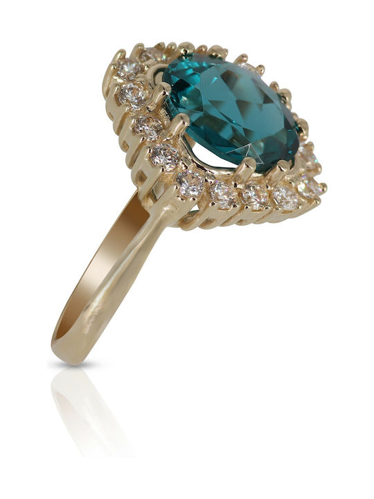 Women's Gold Ring with Zircon 14K