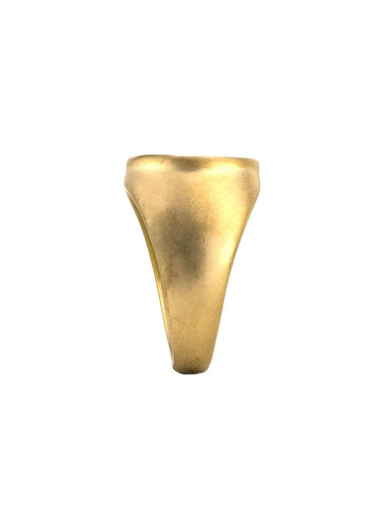 Goldsmith Goldsmith S Round Matte Stainless Ring made of Steel Gold Plated