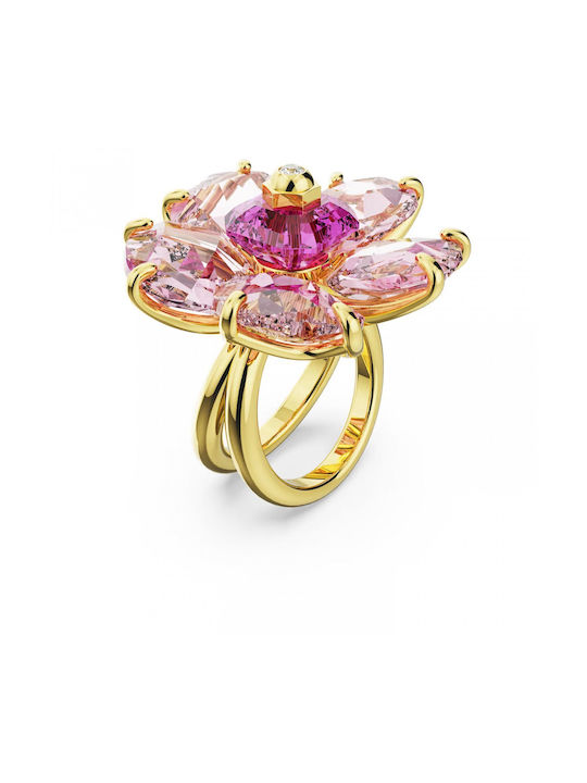 Swarovski Women's Gold Plated Ring Florere with Stone