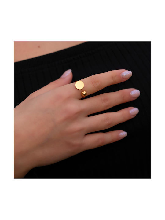 Piercing.gr Damen Ring aus Stahl Vergoldeter