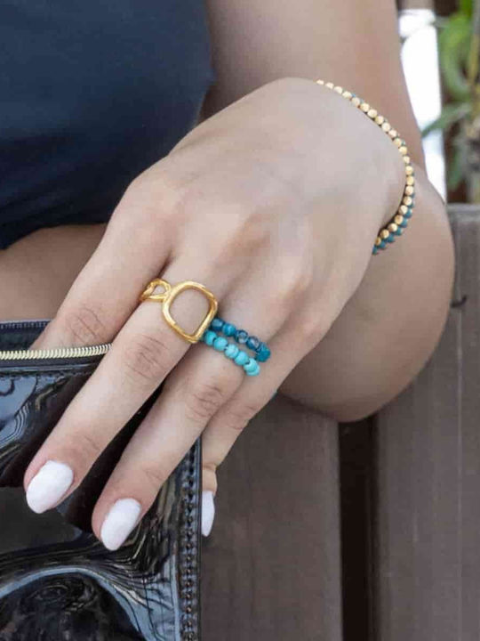 Cuoro Damen Ring aus Stahl Vergoldet