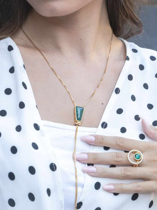 Cuoro Damen Ring mit Zirkonia aus Stahl Vergoldet