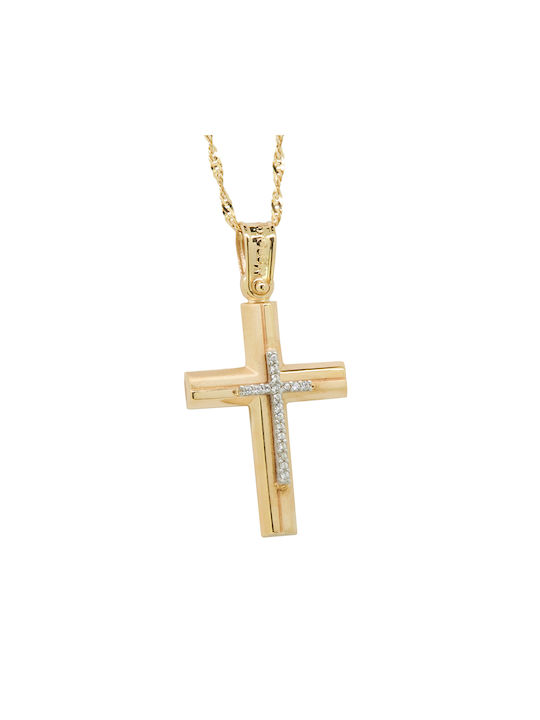 Damen Gold Kreuz 14K