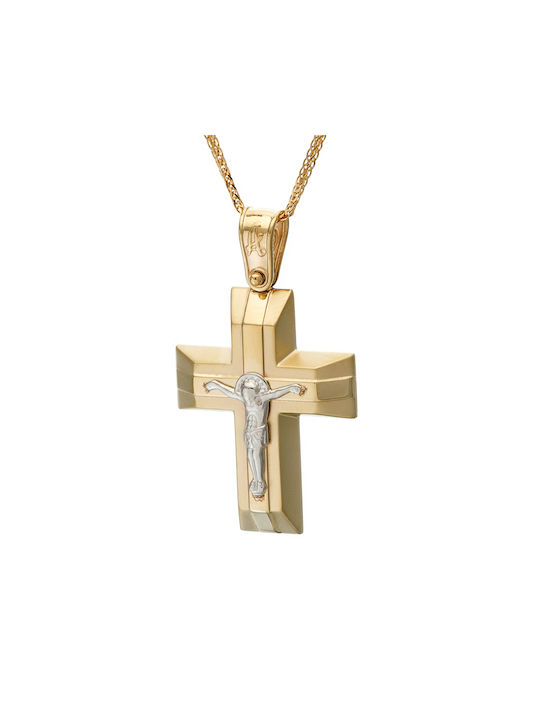 Men's White Gold Cross 14K with the Crucified