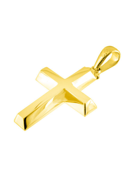 Herren Gold Kreuz 14K mit Kette