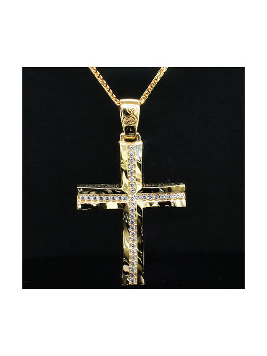 Damen Gold Kreuz 14K mit Kette