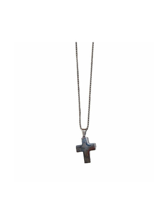 Men's Cross from Steel with Chain