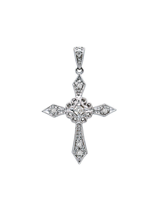 White Gold Cross 18K with Chain