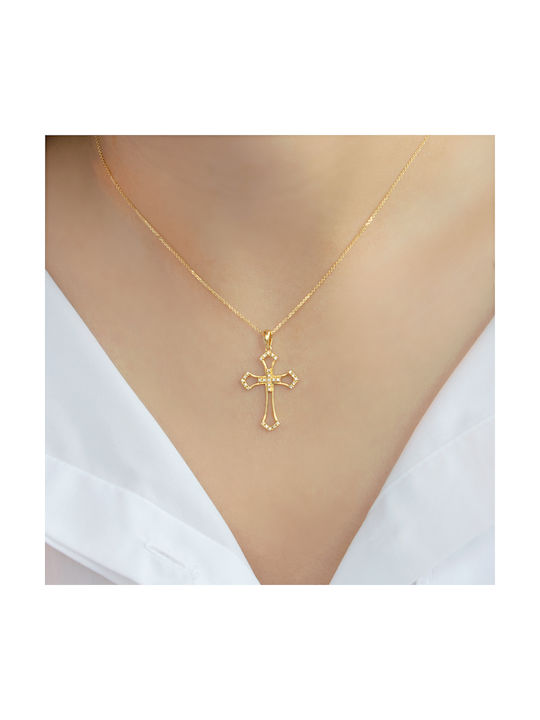 Gold Kreuz 18K mit Kette