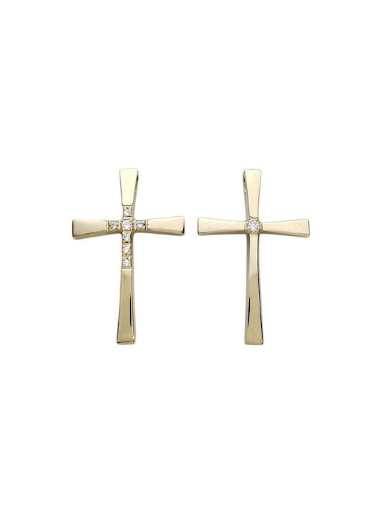 Damen Gold Kreuz 14K Beidseitig