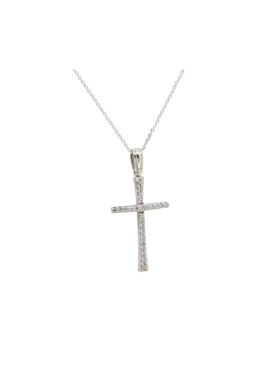 Women's White Gold Cross 14K