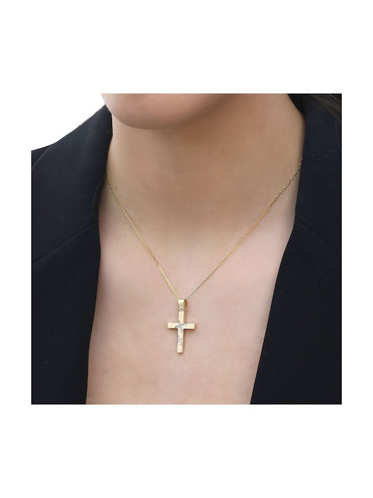 Damen Gold Kreuz 9K mit Kette