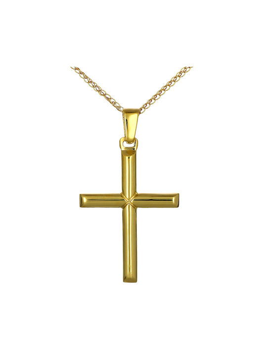 Men's Gold Cross 14K Double Sided