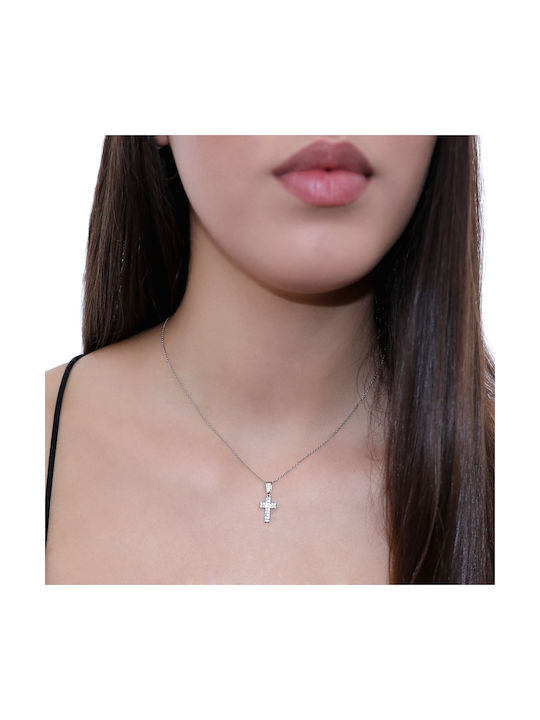 Women's White Gold Cross 9K with Chain