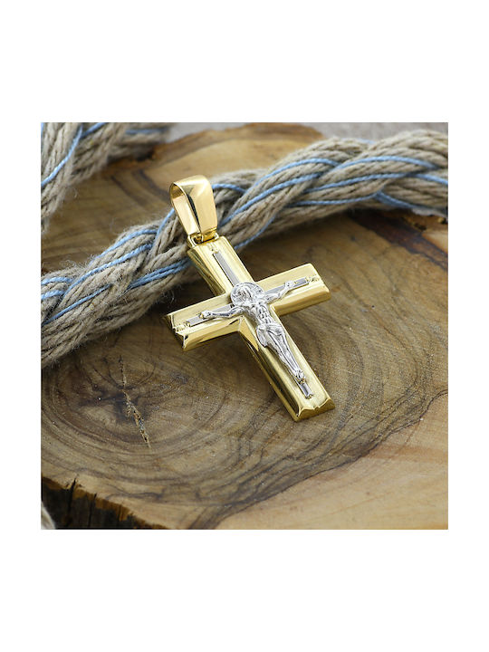 Herren Gold Kreuz 14K mit dem Gekreuzigten