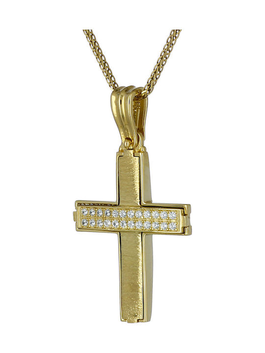 Women's Gold Cross 14K Double Sided