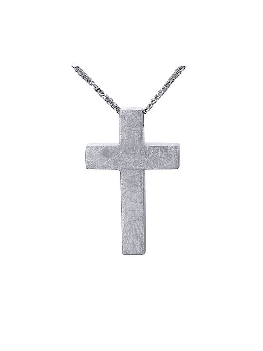 Men's White Gold Cross 14K with Chain