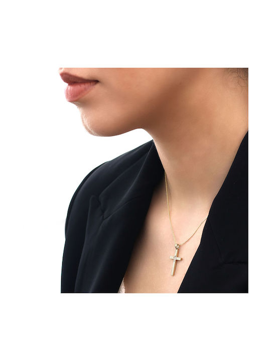 Damen Gold Kreuz 9K mit Kette