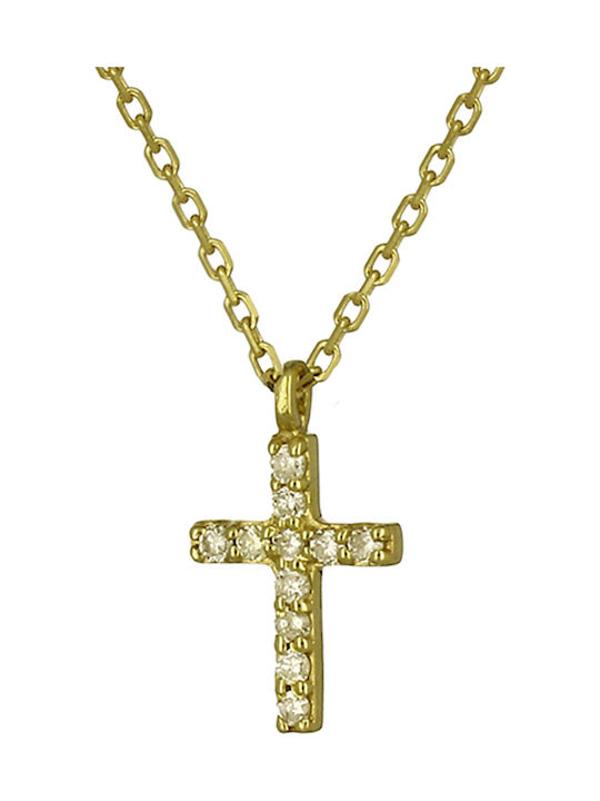 Gold Kreuz 18K mit Kette