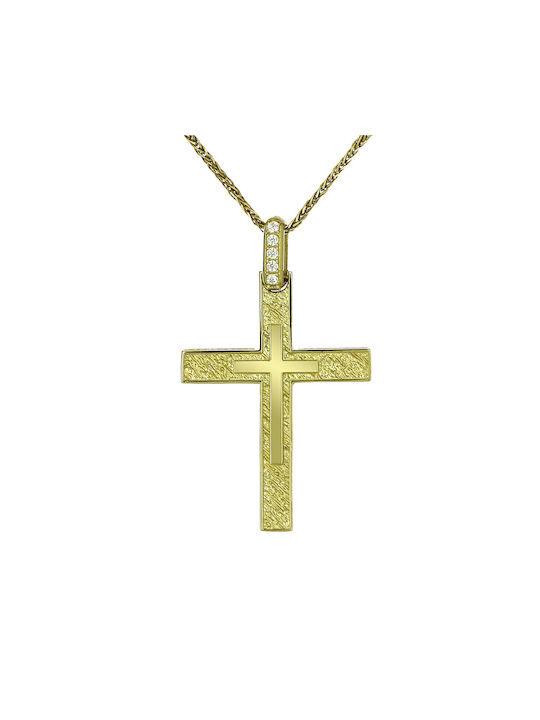 Damen Gold Kreuz 14K Beidseitig