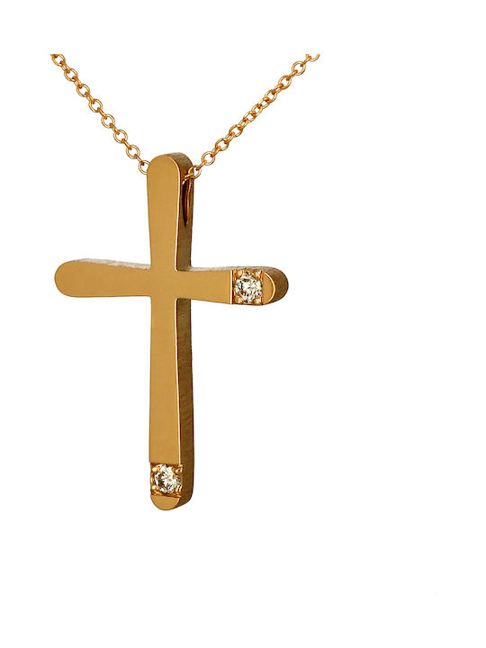 Rose Gold Cross 14K with Chain