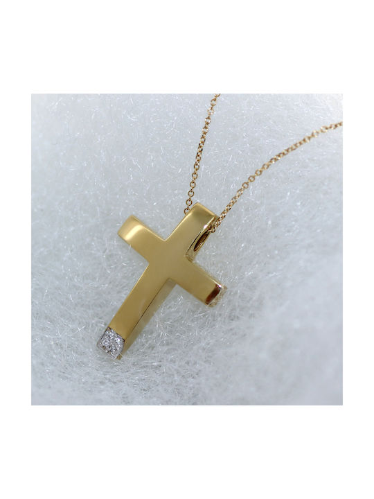 Gold Kreuz 14K mit Kette