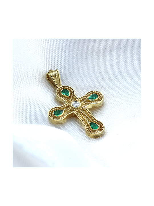 Gold Byzantinisch Kreuz 14K