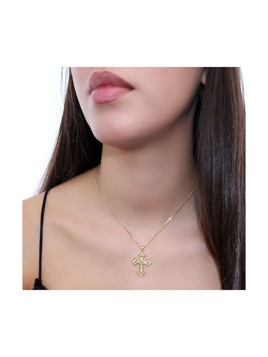 Femeiesc Aur Bizantin Cruce 14K