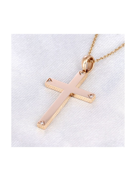 Rose Gold Cross 18K with Chain