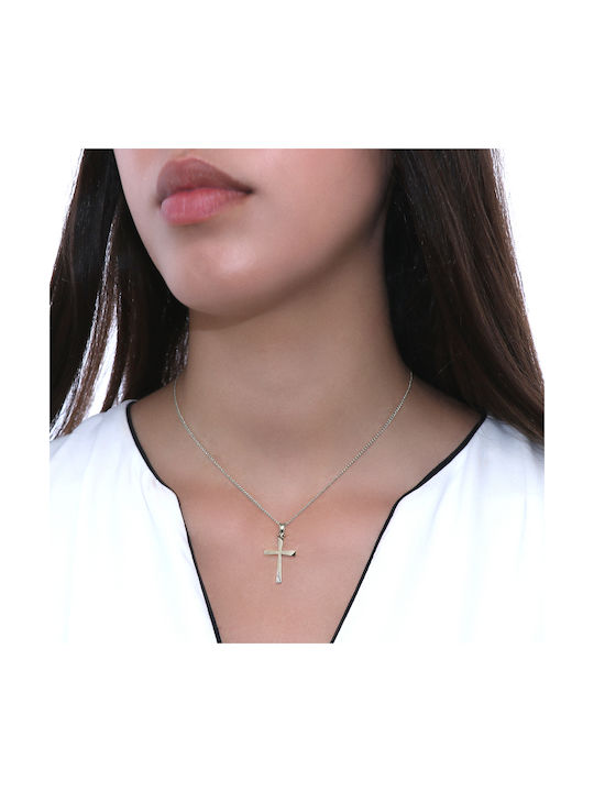 Damen Weißgold Kreuz 14K