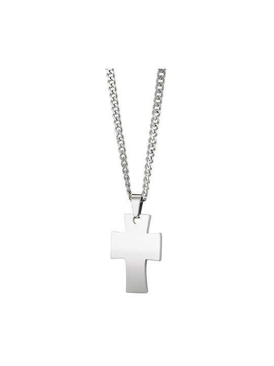 Men's Cross from Steel with Chain