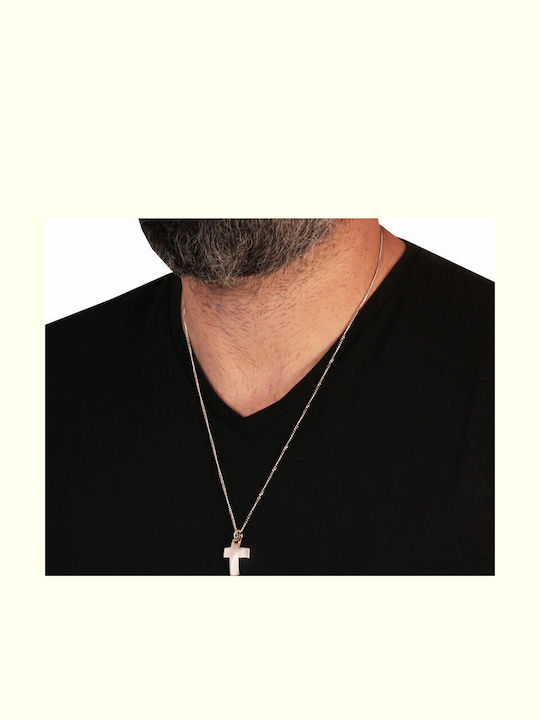 Abadianakis Cruciu Din Aur Alb 14K