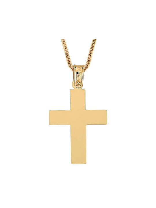 Men's Gold Cross 14K with the Crucified with Chain