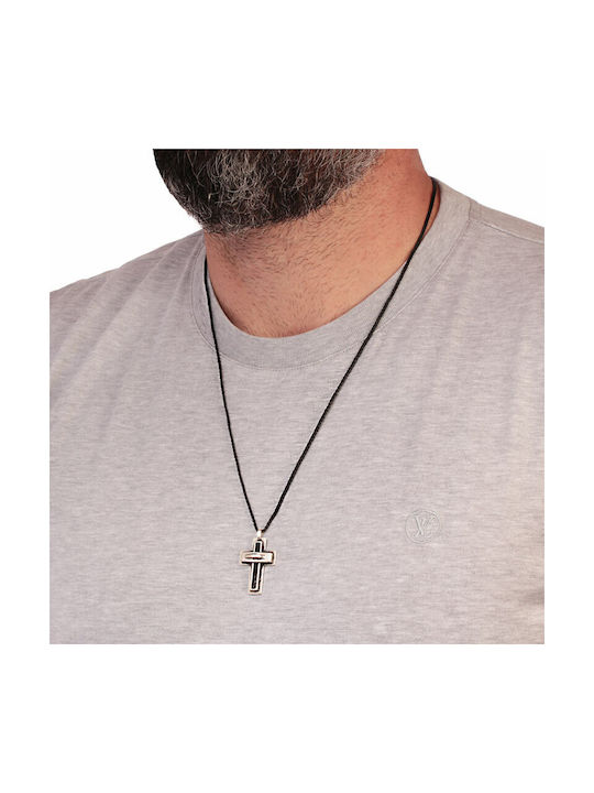 Herren Kreuz aus Silber mit Kordel