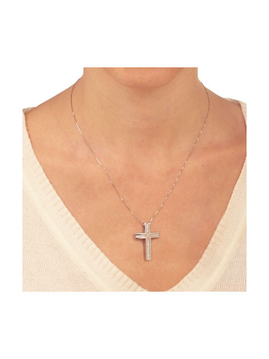 Women's White Gold Cross 14K