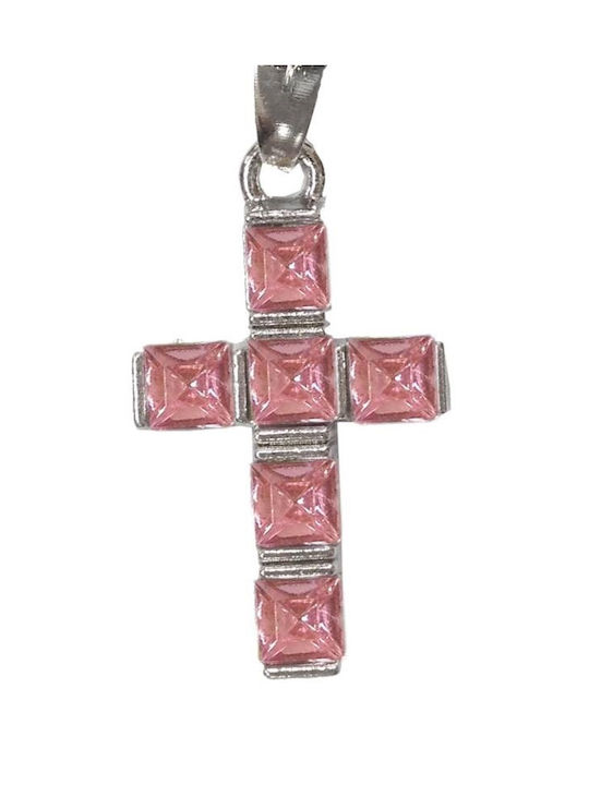 Kreuz aus Vergoldetem Silber mit Kette