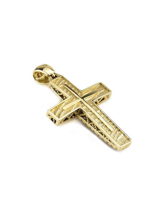 Damen Gold Kreuz 14K Beidseitig Goldsmith