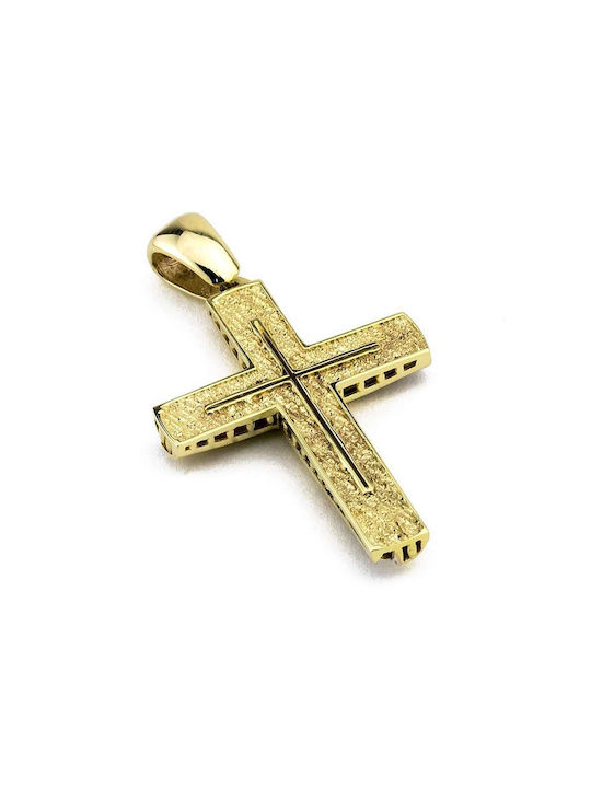 Herren Gold Kreuz 14K Beidseitig Goldsmith