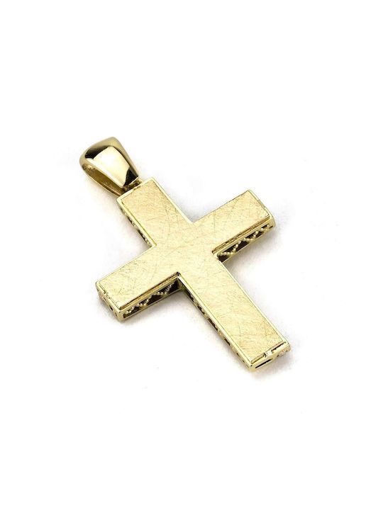 Men's Gold Cross 14K Double Sided Goldsmith