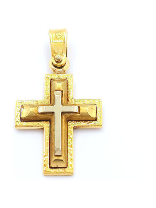 PS Silver Gold Kreuz 14K