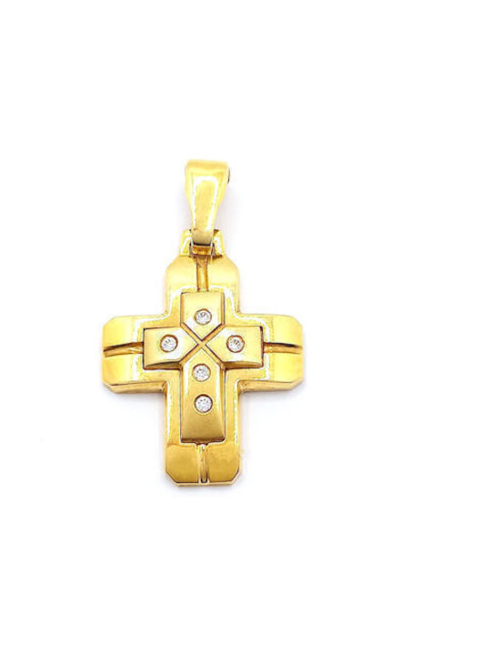 PS Silver Gold Kreuz 14K