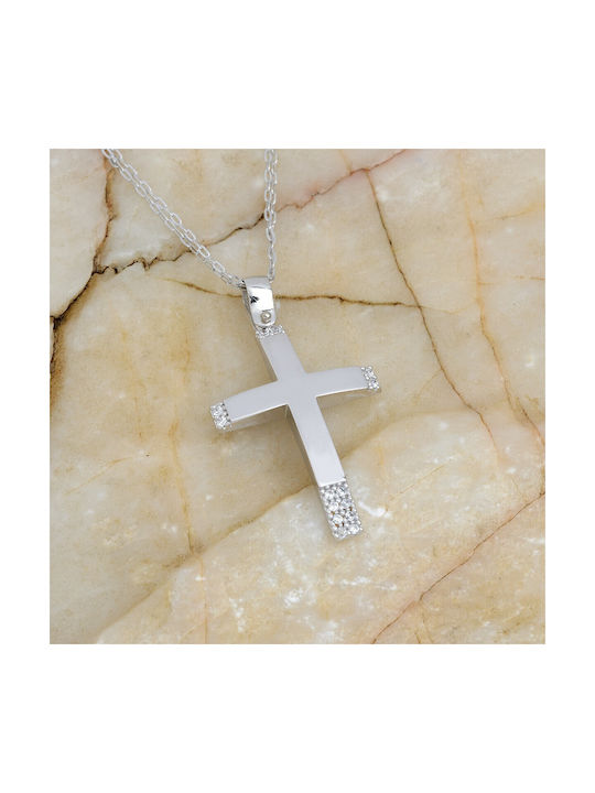 Ioannou24 Damen Gold Kreuz 14K mit Kette