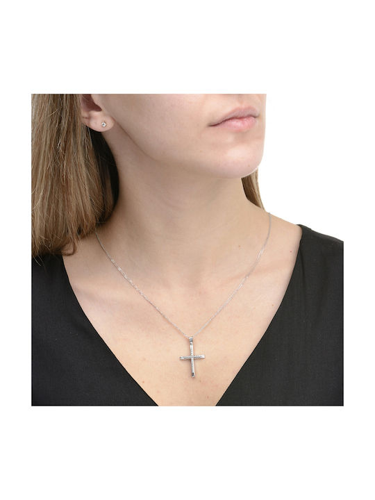 Ioannou24 Damen Gold Kreuz 14K mit Kette