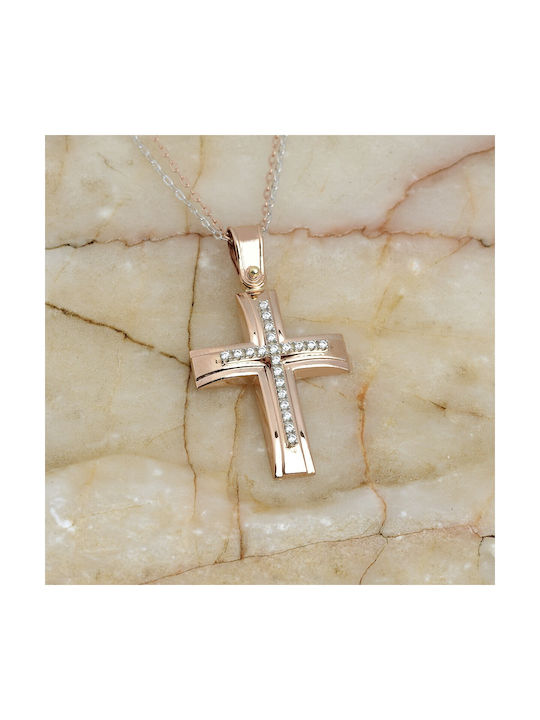 Ioannou24 Χρυσός Σταυρός Με Αλυσίδα 14K